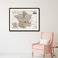 Mexico Vintage Sepia Map Canvas Print, Picture Frame Gifts Home Decor Wall Art Decoration