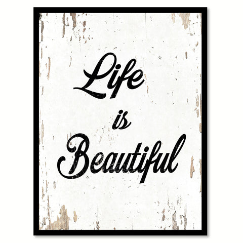 Life Is Beautiful Quote Saying Home Decor Wall Art Gift Ideas 111796