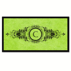 Alphabet Letter C Green Canvas Print Black Frame Kids Bedroom Wall Décor Home Art