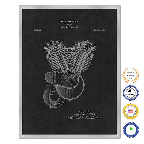 1923 Engine Old Patent Art Print on Canvas Custom Framed Vintage Home Decor Wall Decoration Great for Gifts