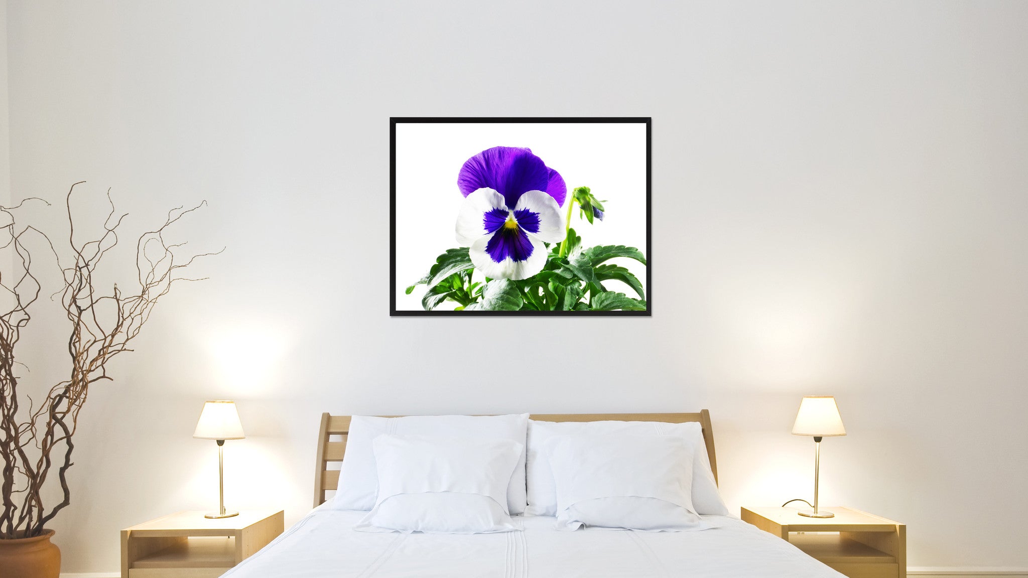 Pansy Flower Framed Canvas Print Home Décor Wall Art