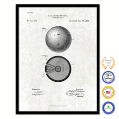1894 Bowling  Ball Old Patent Art Print on Canvas Custom Framed Vintage Home Decor Wall Decoration Great for Gifts