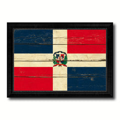 Dominican Republic Country Flag Vintage Canvas Print with Black Picture Frame Home Decor Gifts Wall Art Decoration Artwork