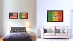 Los Angeles City California State Texture Flag Canvas Print Brown Picture Frame