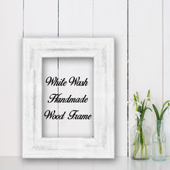 White Wash Shabby Chic Home Decor Custom Frame Great for Farmhouse Vintage Rustic Wood Picture Frame