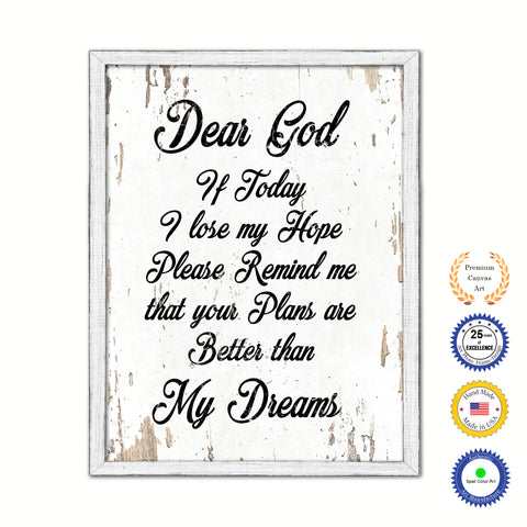 Faith it does not make things easy it makes them possible - Luke 1:37 Bible Verse Gifts Home Decor Wall Art Canvas Print with Custom Picture Frame, White Wash