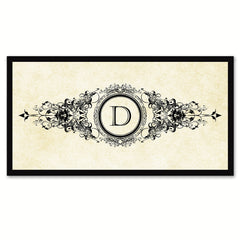 Alphabet Letter D White Canvas Print Black Frame Kids Bedroom Wall Décor Home Art