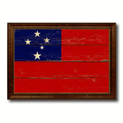 Western Samoa Country Flag Vintage Canvas Print with Brown Picture Frame Home Decor Gifts Wall Art Decoration Artwork