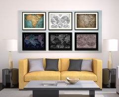 Africa Mapmaker Vintage Sepia Map Canvas Print, Picture Frame Gifts Home Decor Wall Art Decoration