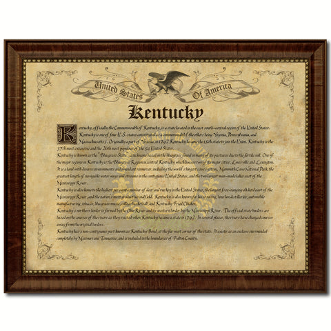 Kentucky Vintage History Flag Canvas Print, Picture Frame Gift Ideas Home Décor Wall Art Decoration