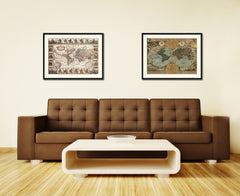 Geographic Vintage Antique Map Wall Art Home Decor Gift Ideas Canvas Print Custom Picture Frame