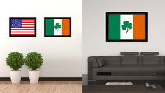 Ireland Saint Patrick Flag Canvas Print Black Picture Frame Gifts Home Decor Wall Art