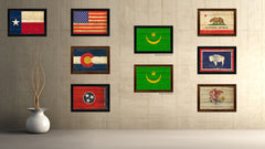 Mauritania Country Flag Vintage Canvas Print with Black Picture Frame Home Decor Gifts Wall Art Decoration Artwork