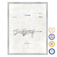 1976 Modular lightweight squad automatic weapon system Old Patent Art Print on Canvas Custom Framed Vintage Home Decor Wall Decoration Great for Gifts