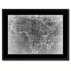Africa Mapmaker Vintage Monochrome Map Canvas Print, Gifts Picture Frames Home Decor Wall Art