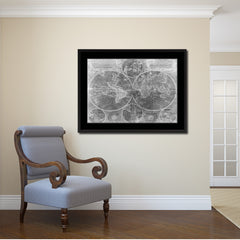 Johann Baptist Homann Vintage Monochrome Map Canvas Print, Gifts Picture Frames Home Decor Wall Art