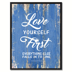 Love yourself First Everything else Inspirational Quote Saying Gift Ideas Home Décor Wall Art