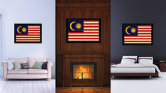Malaysia Country Flag Vintage Canvas Print with Black Picture Frame Home Decor Gifts Wall Art Decoration Artwork