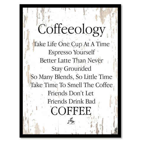 Coffeeology Take Life One Cup At A Time Espresso Yourself Better Latte Than Never Stay Grounded So many Blends So Little Time Take Time To Smell The Coffee Friends Don't Let Friends Drink Bad Coffee White Canvas Print