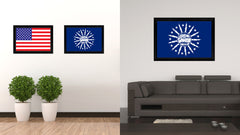 Buffalo City New York State Flag Canvas Print Black Picture Frame
