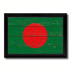 Bangladesh Country Flag Vintage Canvas Print with Black Picture Frame Home Decor Gifts Wall Art Decoration Artwork