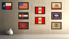 Peru Country Flag Vintage Canvas Print with Black Picture Frame Home Decor Gifts Wall Art Decoration Artwork