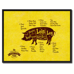 Pork Meat Pig Cuts Butchers Chart Canvas Print Picture Frame Home Decor Wall Art Gifts