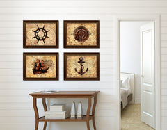 Boat Vintage Nautical Map Home Decor Wall Art Livingroom Decoration