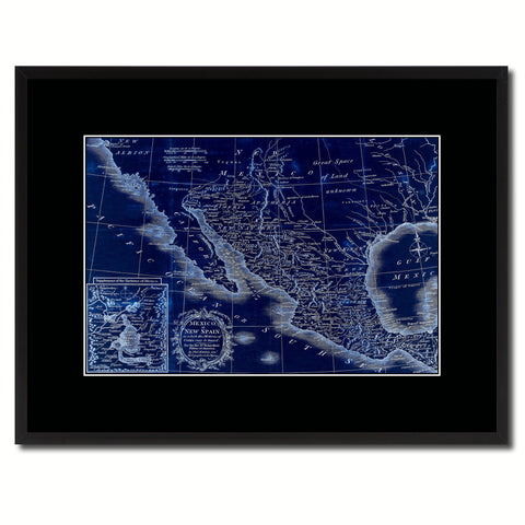 Mexico Vintage Vivid Color Map Canvas Print, Picture Frame Home Decor Wall Art Office Decoration Gift Ideas