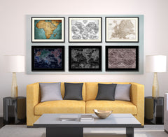 Europe Geological Vintage Sepia Map Canvas Print, Picture Frame Gifts Home Decor Wall Art Decoration