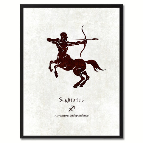 Zodiac Sagittarius Horoscope Astrology Canvas Print, Black Picture Frame Home Decor Wall Art Gift