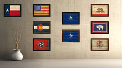Nato Country Flag Vintage Canvas Print with Black Picture Frame Home Decor Gifts Wall Art Decoration Artwork
