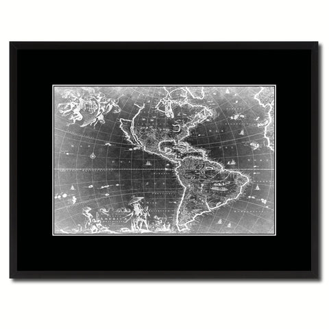 Ancient Africa Vintage B&W Map Canvas Print, Picture Frame Home Decor Wall Art Gift Ideas