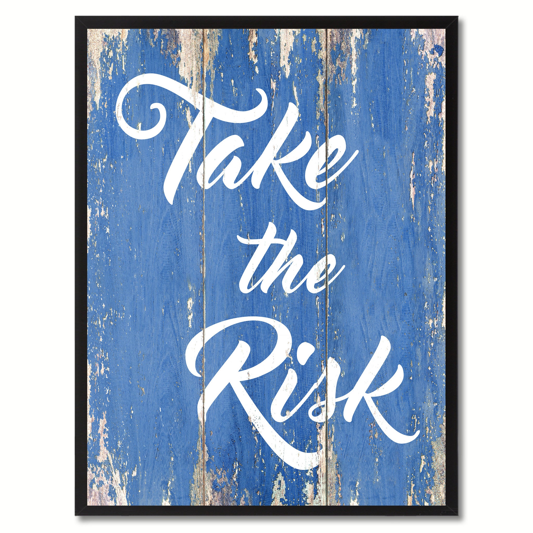 Take The Risk Saying Canvas Print, Black Picture Frame Home Decor Wall Art Gifts