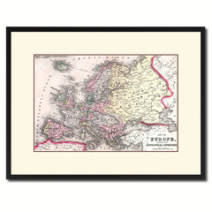 Europe Vintage Antique Map Wall Art Home Decor Gift Ideas Canvas Print Custom Picture Frame