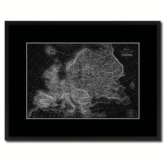 Europe Vintage Monochrome Map Canvas Print, Gifts Picture Frames Home Decor Wall Art