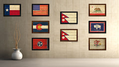 Nepal Country Flag Vintage Canvas Print with Black Picture Frame Home Decor Gifts Wall Art Decoration Artwork