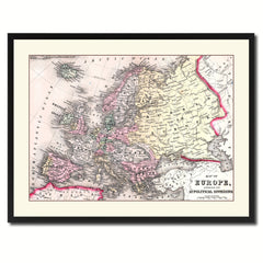 Europe Vintage Antique Map Wall Art Home Decor Gift Ideas Canvas Print Custom Picture Frame