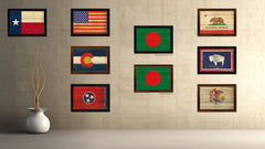 Bangladesh Country Flag Vintage Canvas Print with Brown Picture Frame Home Decor Gifts Wall Art Decoration Artwork