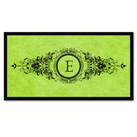 Alphabet Letter E Green Canvas Print Black Frame Kids Bedroom Wall Décor Home Art