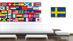 Sweden Country National Flag Vintage Canvas Print with Picture Frame Home Decor Wall Art Collection Gift Ideas