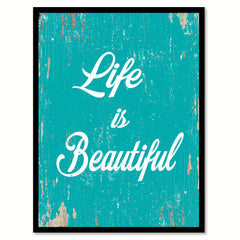 Life Is Beautiful Quote Saying Home Decor Wall Art Gift Ideas 111795