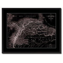 Columbia Venezuela Guianna Vintage Vivid Sepia Map Canvas Print, Picture Frames Home Decor Wall Art Decoration Gifts