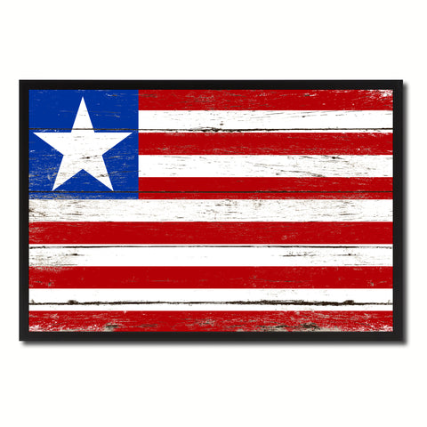 Liberia Country National Flag Vintage Canvas Print with Picture Frame Home Decor Wall Art Collection Gift Ideas