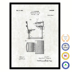1923 Combined Desk and Seat Old Patent Art Print on Canvas Custom Framed Vintage Home Decor Wall Decoration Great for Gifts