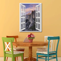 Half Dome Yosemite National Park Picture French Window Canvas Print with Frame Gifts Home Decor Wall Art Collection