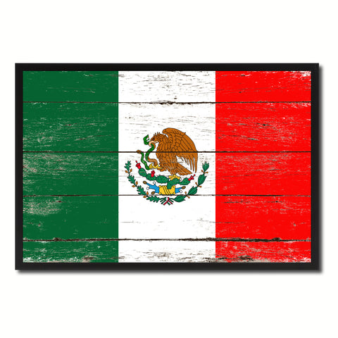 Mexico Country National Flag Vintage Canvas Print with Picture Frame Home Decor Wall Art Collection Gift Ideas