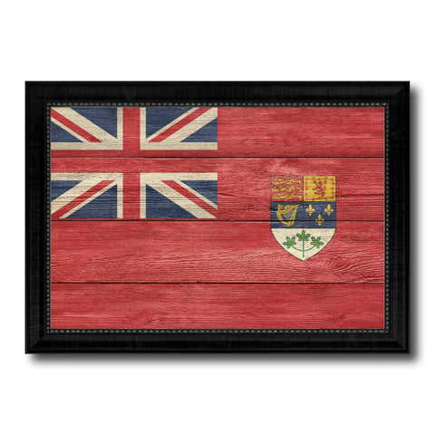 British Columbia Province City Canada Country Vintage Flag Canvas Print Black Picture Frame