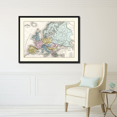 Ancient Europe Vintage Antique Map Wall Art Home Decor Gift Ideas Canvas Print Custom Picture Frame