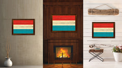 Luxembourg Country Flag Vintage Canvas Print with Brown Picture Frame Home Decor Gifts Wall Art Decoration Artwork